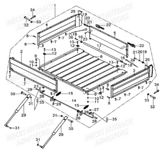 Benne Nouvelle Version AZMOTORS Pièces Quad JOBBER 300 4x2/4x4