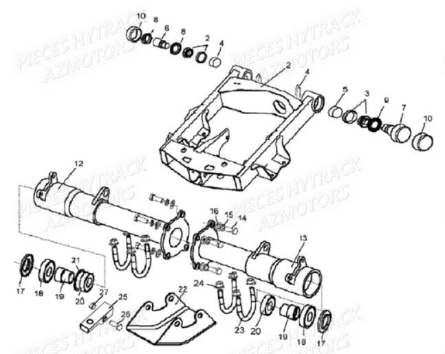 Bras Oscillant HYTRACK Pièces Quad JOBBER 300 4x2/4x4