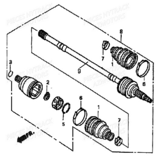 Cardan Avant 4x4 HYTRACK Pièces Quad JOBBER 300 4x2/4x4