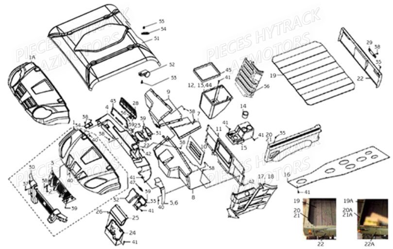 Carrosseries AZMOTORS Pièces Quad JOBBER 300 4x2/4x4