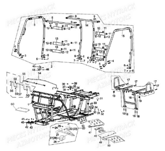 Chassis HYTRACK Pièces Quad JOBBER 300 4x2/4x4