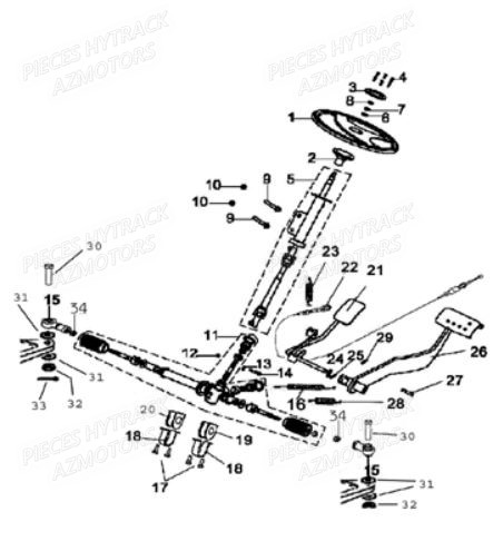 Colonne De Direction AZMOTORS Pièces Quad JOBBER 300 4x2/4x4