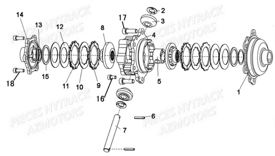 Differentiel 4x4 AZMOTORS Pièces Quad JOBBER 300 4x2/4x4