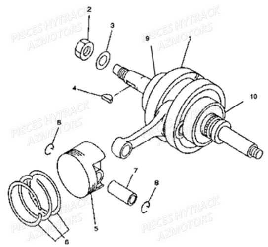 Embiellage AZMOTORS Pièces Quad JOBBER 300 4x2/4x4