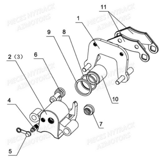 Etriers Arriere AZMOTORS Pièces Quad JOBBER 300 4x2/4x4