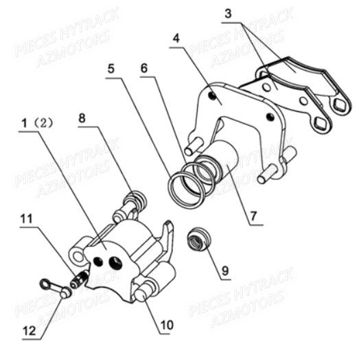 Etriers Avant AZMOTORS Pièces Quad JOBBER 300 4x2/4x4