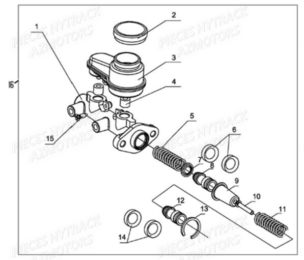 Maitre Cylindre De Frein AZMOTORS Pièces Quad JOBBER 300 4x2/4x4