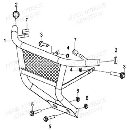 Pare Chocs Avant AZMOTORS Pièces Quad JOBBER 300 4x2/4x4