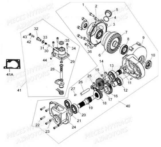 Pont Avant 4x4 AZMOTORS Pièces Quad JOBBER 300 4x2/4x4