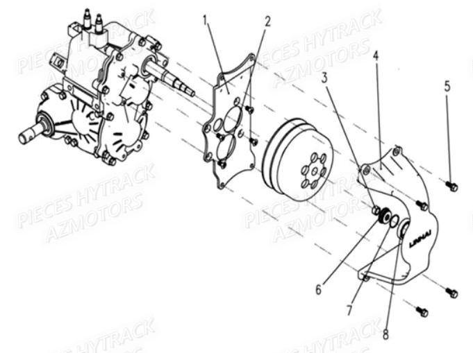 Support Carter Embrayage AZMOTORS Pièces Quad JOBBER 300 4x2/4x4