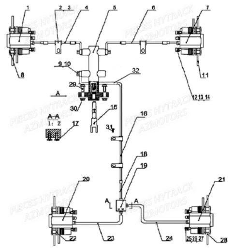 Systeme De Frein AZMOTORS Pièces Quad JOBBER 300 4x2/4x4