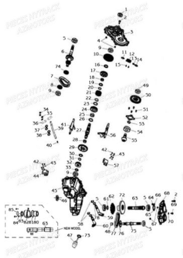 BOITE_DE_VITESSES_4X4 HYTRACK Pièces Quad JOBBER 400 4x4