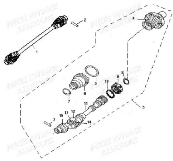 Cardan HYTRACK Pièces Quad JOBBER 400 4x4