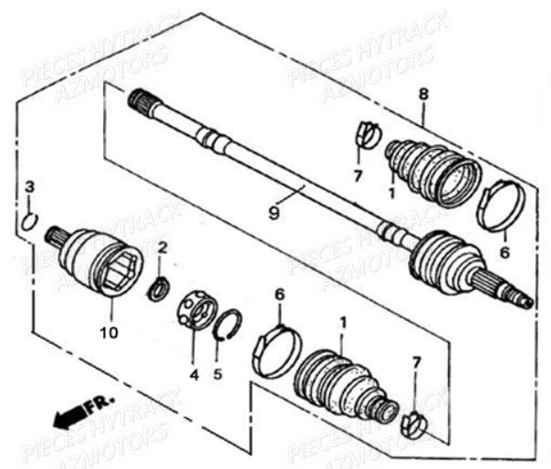 Cardan Avant 4x4 HYTRACK Pièces Quad JOBBER 400 4x4