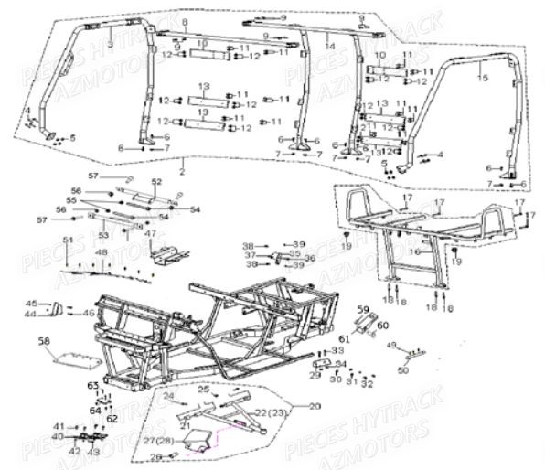 Chassis HYTRACK Pièces Quad JOBBER 400 4x4