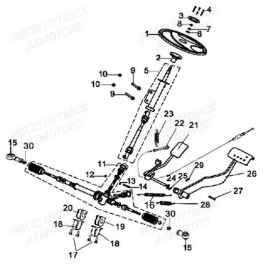 Colonne De Direction HYTRACK Pièces Quad JOBBER 400 4x4