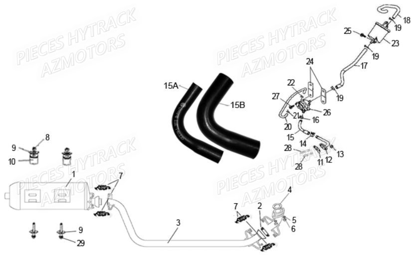 Echappement HYTRACK Pièces Quad JOBBER 400 4x4