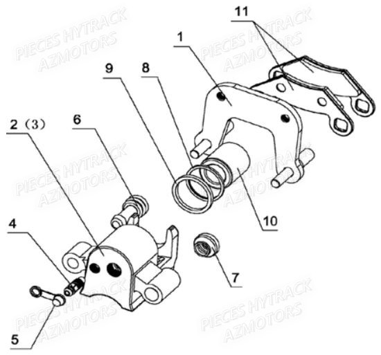 Etrier Arriere HYTRACK Pièces Quad JOBBER 400 4x4