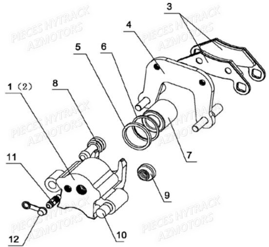 Etrier Avant HYTRACK Pièces Quad JOBBER 400 4x4