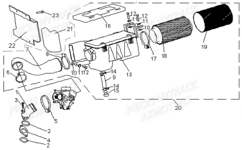 FILTRE_A_AIR HYTRACK Pièces Quad JOBBER 400 4x4