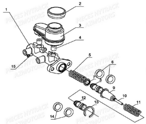 Maitre Cylindre HYTRACK Pièces Quad JOBBER 400 4x4