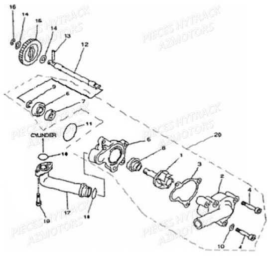 POMPE_A_EAU HYTRACK Pièces Quad JOBBER 400 4x4