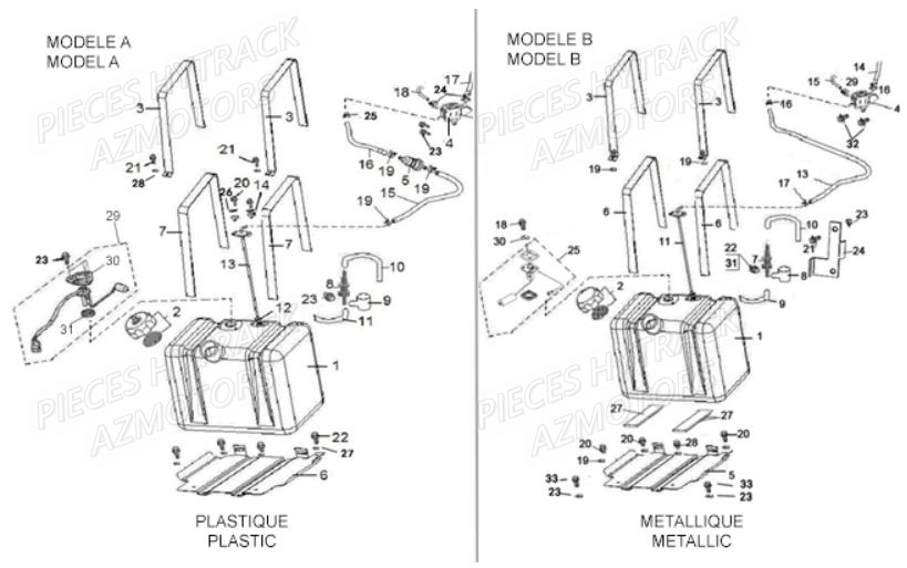 Reservoir HYTRACK Pièces Quad JOBBER 400 4x4