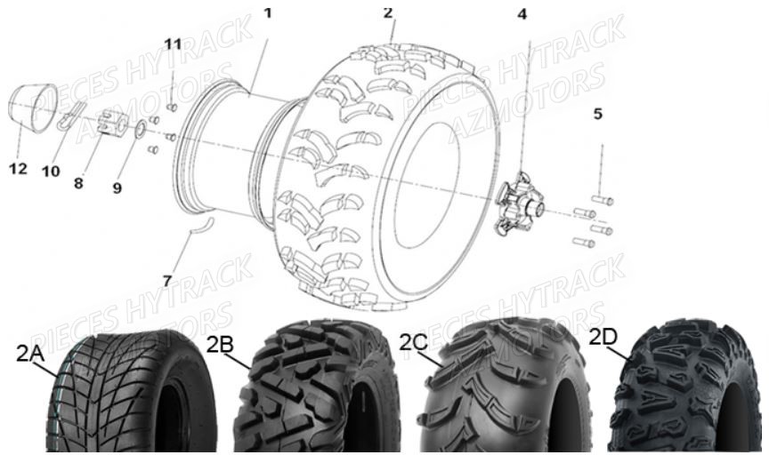 Roues Avant HYTRACK Pièces Quad JOBBER 400 4x4
