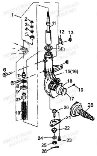 Suspension Avant HYTRACK Pièces Quad JOBBER 400 4x4