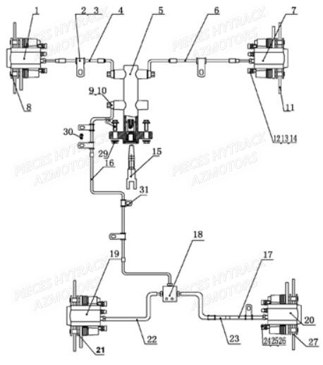 Systeme De Frein HYTRACK Pièces Quad JOBBER 400 4x4
