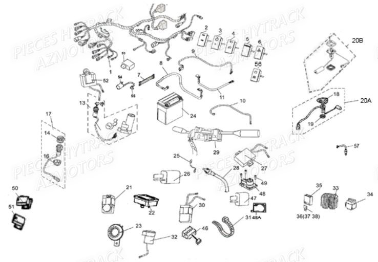 SYSTEME_ELECTRIQUE HYTRACK Pièces Quad JOBBER 400 4x4