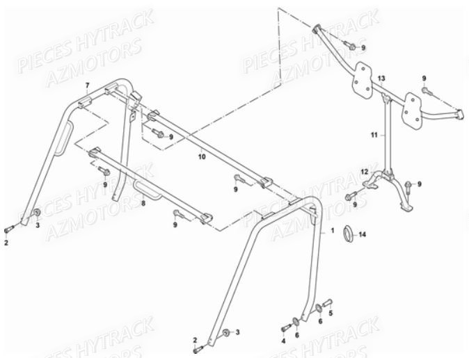 Arceaux HYTRACK Pièces Quad JOBBER 700 4X4 EFI - 2013