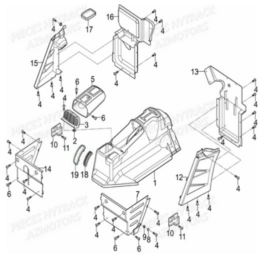 Carrosserie Laterale HYTRACK Pièces Quad JOBBER 700 4X4 EFI - 2013
