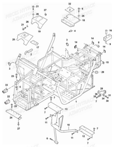Chassis HYTRACK Pièces Quad JOBBER 700 4X4 EFI - 2013