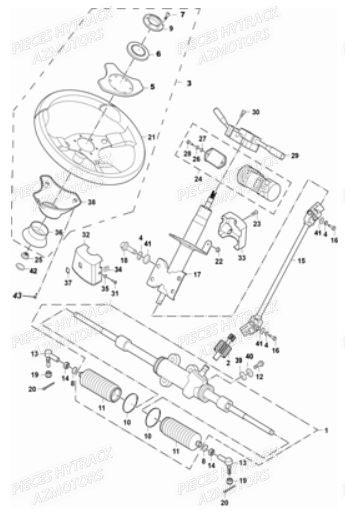 Colonne De Direction HYTRACK Pièces Quad JOBBER 700 4X4 EFI - 2013
