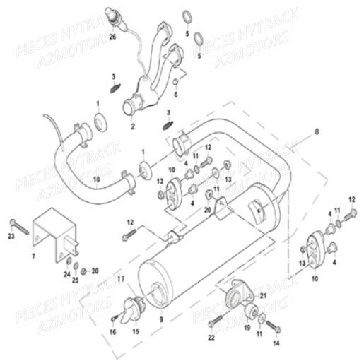 Echappement HYTRACK Pièces Quad JOBBER 700 4X4 EFI - 2013