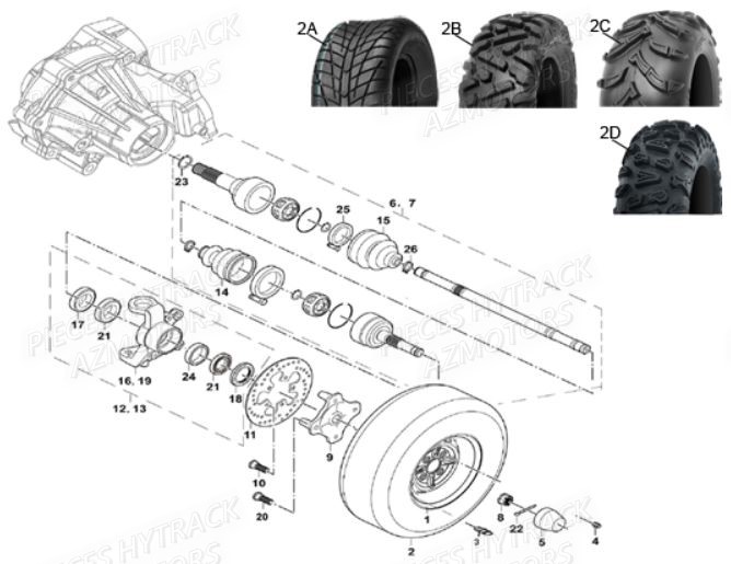 ESSIEU_AVANT HYTRACK Pièces Quad JOBBER 700 4x4 
