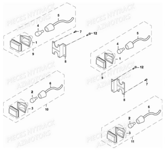 Feux Arriere HYTRACK Pièces Quad JOBBER 700 4X4 EFI - 2013