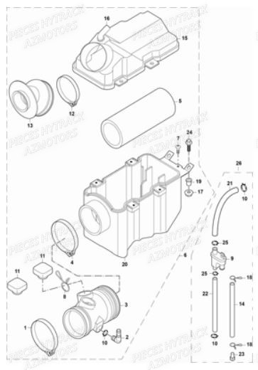 Filtre A Air HYTRACK Pièces Quad JOBBER 700 4X4 EFI - 2013