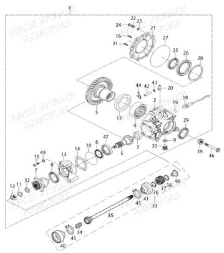 PONT_ARRIERE HYTRACK Pièces Quad JOBBER 700 4x4 
