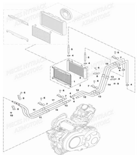 Radiateur A Huile HYTRACK Pièces Quad JOBBER 700 4X4 EFI - 2013