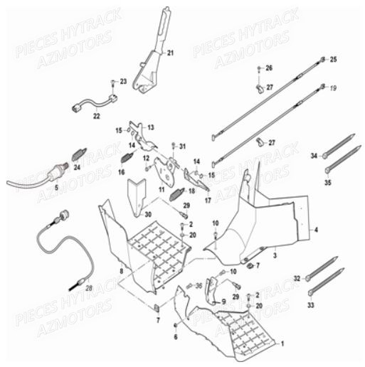 Repose Pieds HYTRACK Pièces Quad JOBBER 700 4X4 EFI - 2013
