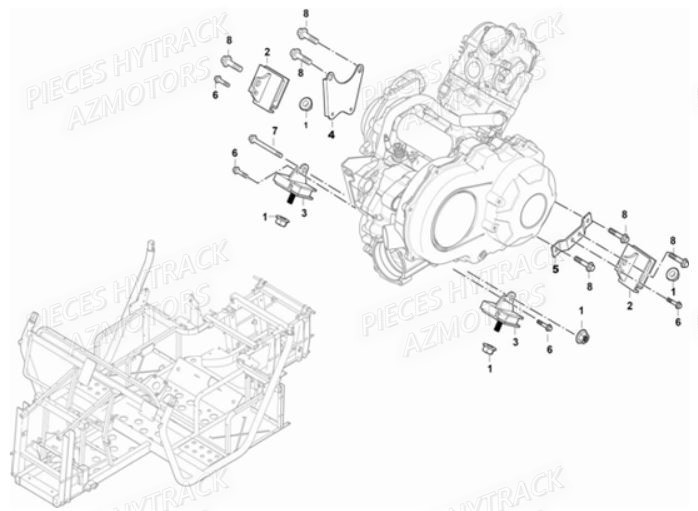Support Moteur HYTRACK Pièces Quad JOBBER 700 4X4 EFI - 2013