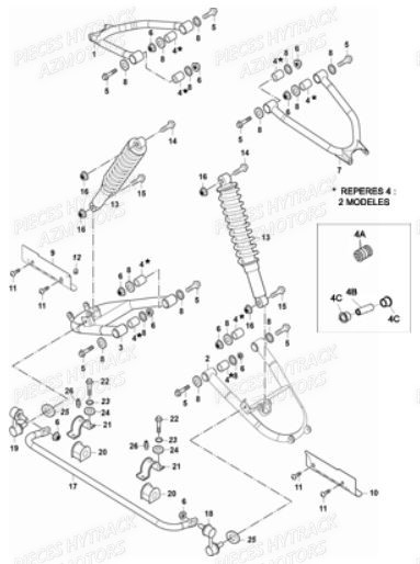 Suspension Arriere HYTRACK Pièces Quad JOBBER 700 4X4 EFI - 2013