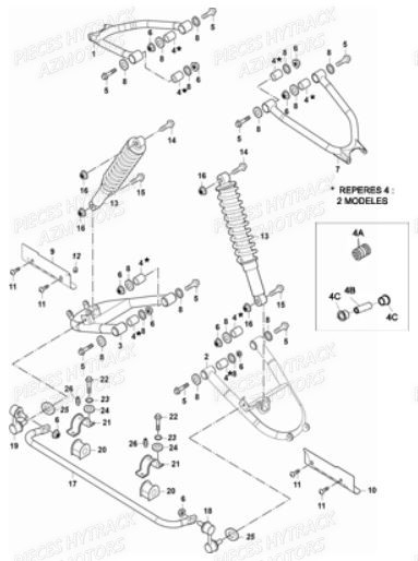 SUSPENSION ARRIERE pour JOBBER700-2013