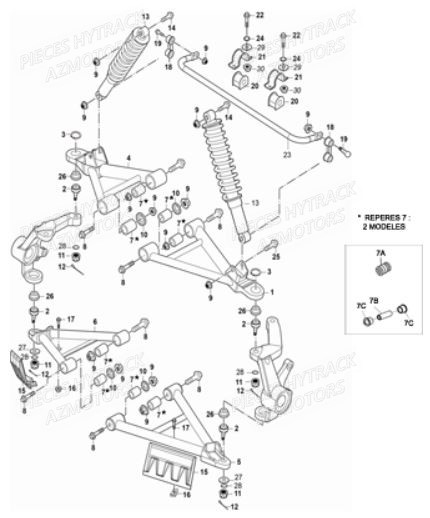 Suspension Avant HYTRACK Pièces Quad JOBBER 700 4X4 EFI - 2013