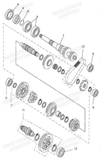 TRANSMISSION HYTRACK Pièces Quad JOBBER 700 4x4 
