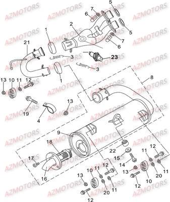 ENSEMBLE ECHAPPEMENT HYTRACK Pièces Quad JOBBER 700 4x4 
