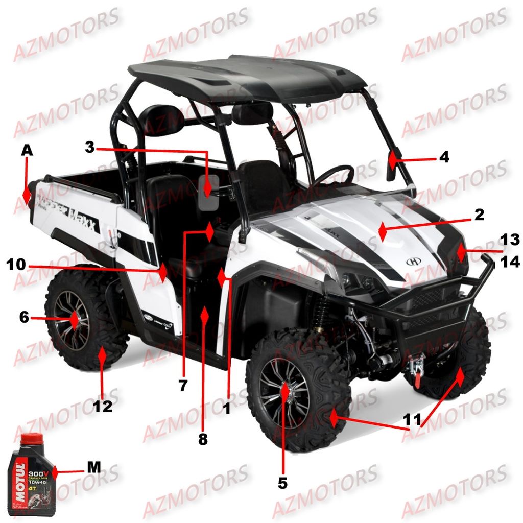 HUILE MOTEUR MOTUL 300V 4T 10W40 (1L) pour 1.CONSOMMABLES de JOBBER700-MAXX
