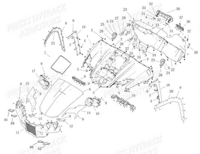 CARROSSERIE_AVANT HYTRACK Pièces Quad JOBBER 700 4x4 
